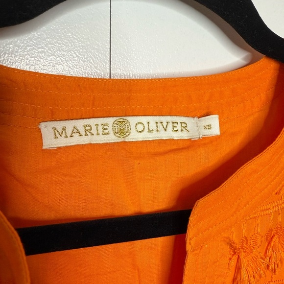 Marie Oliver Herra Fringe Embroidered Mini Dress Orange - XS - Picture 4 of 10